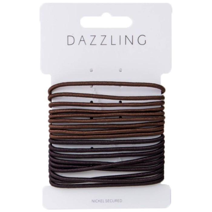 Dazzling Hårsnoddar Bruna tunna 18-pack