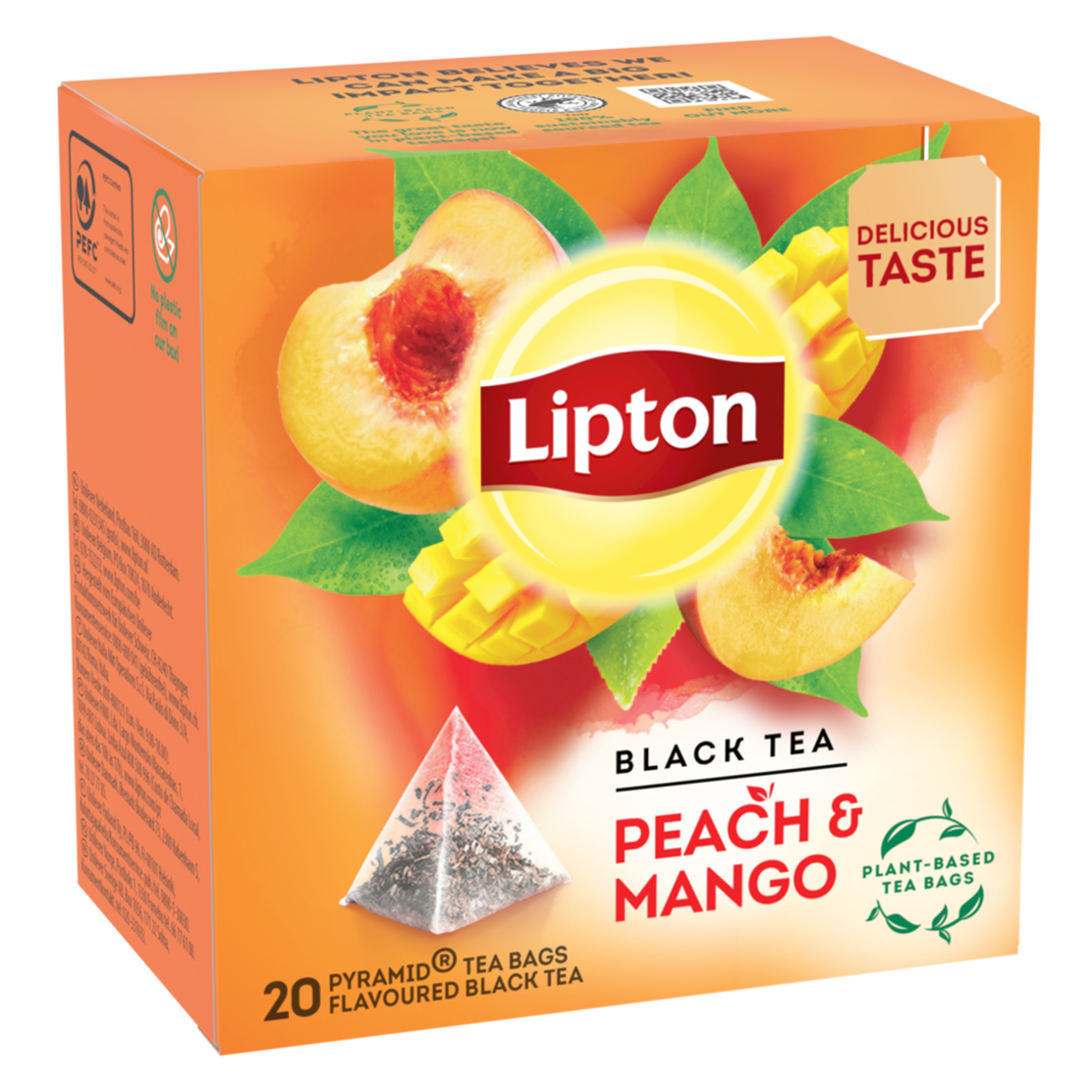 Lipton Black Tea Peach Mango 20 st