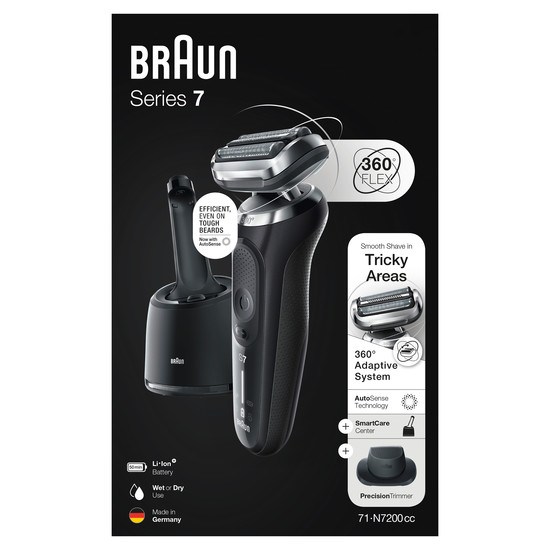 Braun Series 7 71-N7200cc Rakapparat med Precisionstrimmer Smartcare-Center Svart