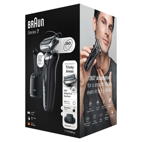 Braun Series 7 71-N7200cc Rakapparat med Precisionstrimmer Smartcare-Center Svart