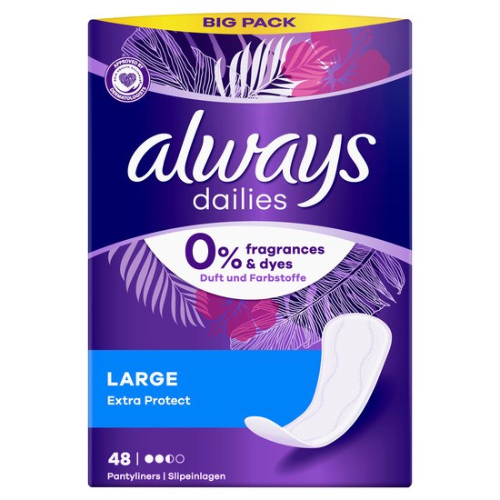 Always Dailies Extra Protect 0% Trosskydd 48 st