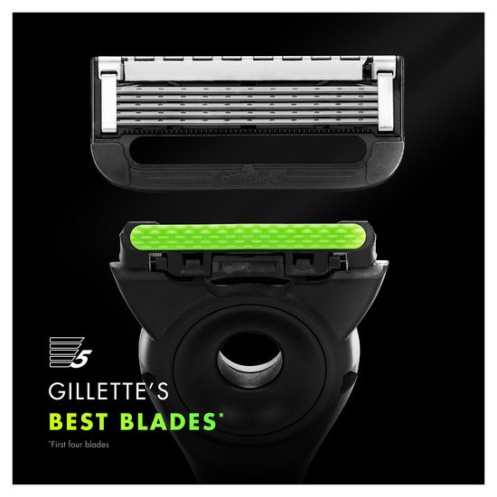 Gillette Labs Rakhyvel Exfoliating Bar med magnetiskt ställ Resefodral 2 Rakblad