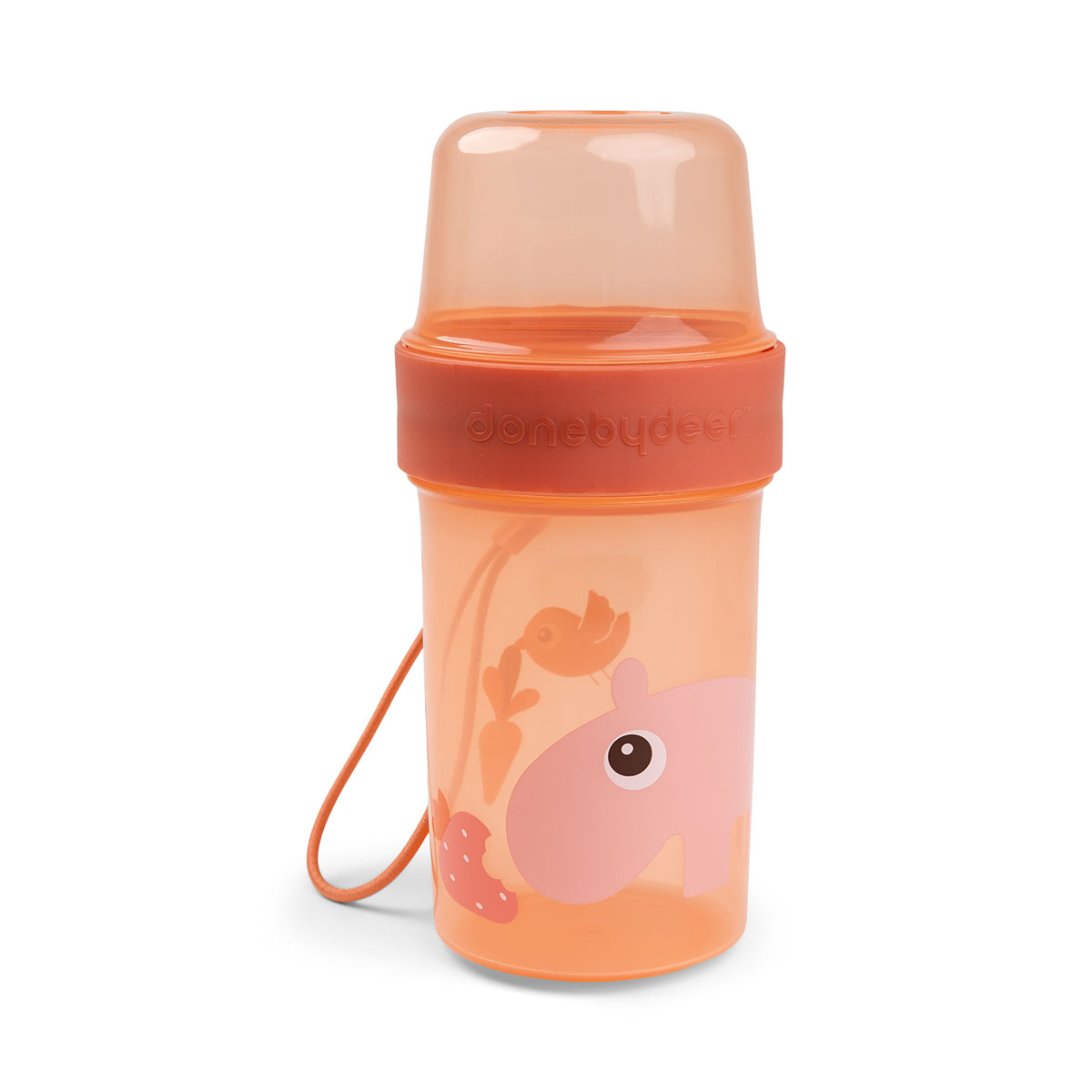 Done by Deer To go 2-way snack container L Ozzo Papaya