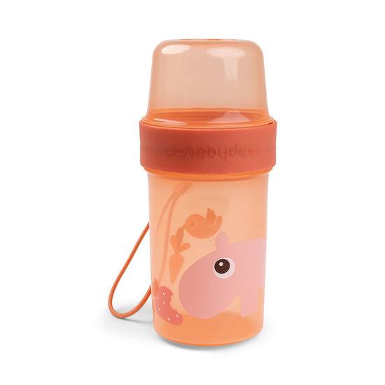 Done by Deer To go 2-way snack container L Ozzo Papaya