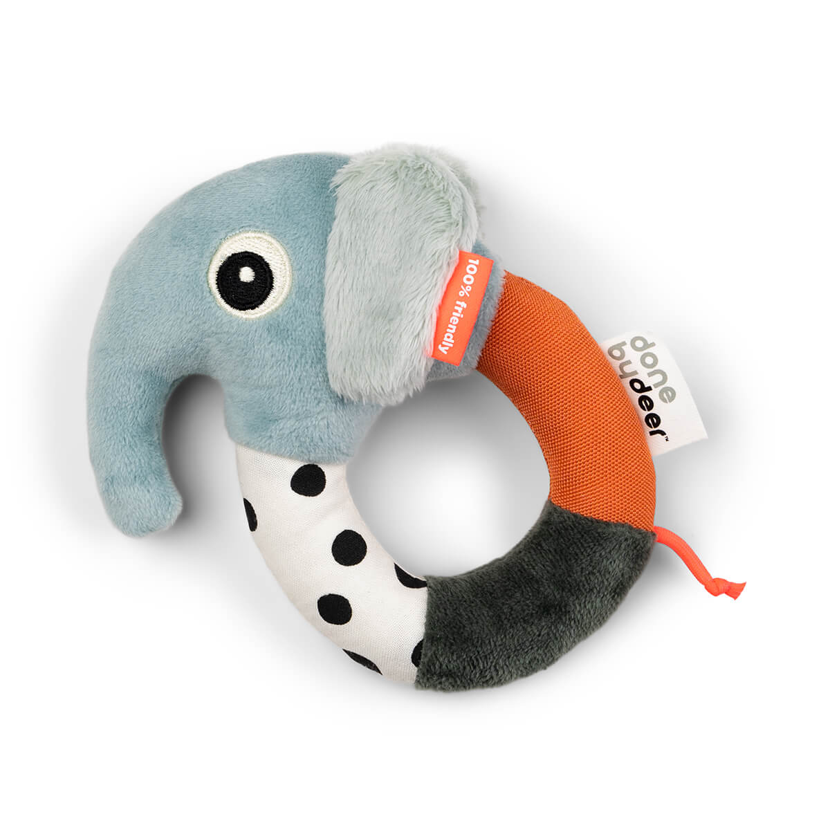 Done by Deer Sensory ring rattle Elphee Blue
