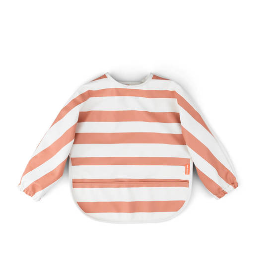 Done by Deer Långärmad Haklapp Stripes Papaya