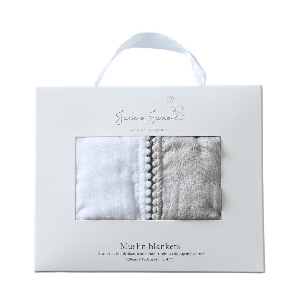 Jack o Juno Pom Pom Muslinfilt Pearl & Dusty Gray
