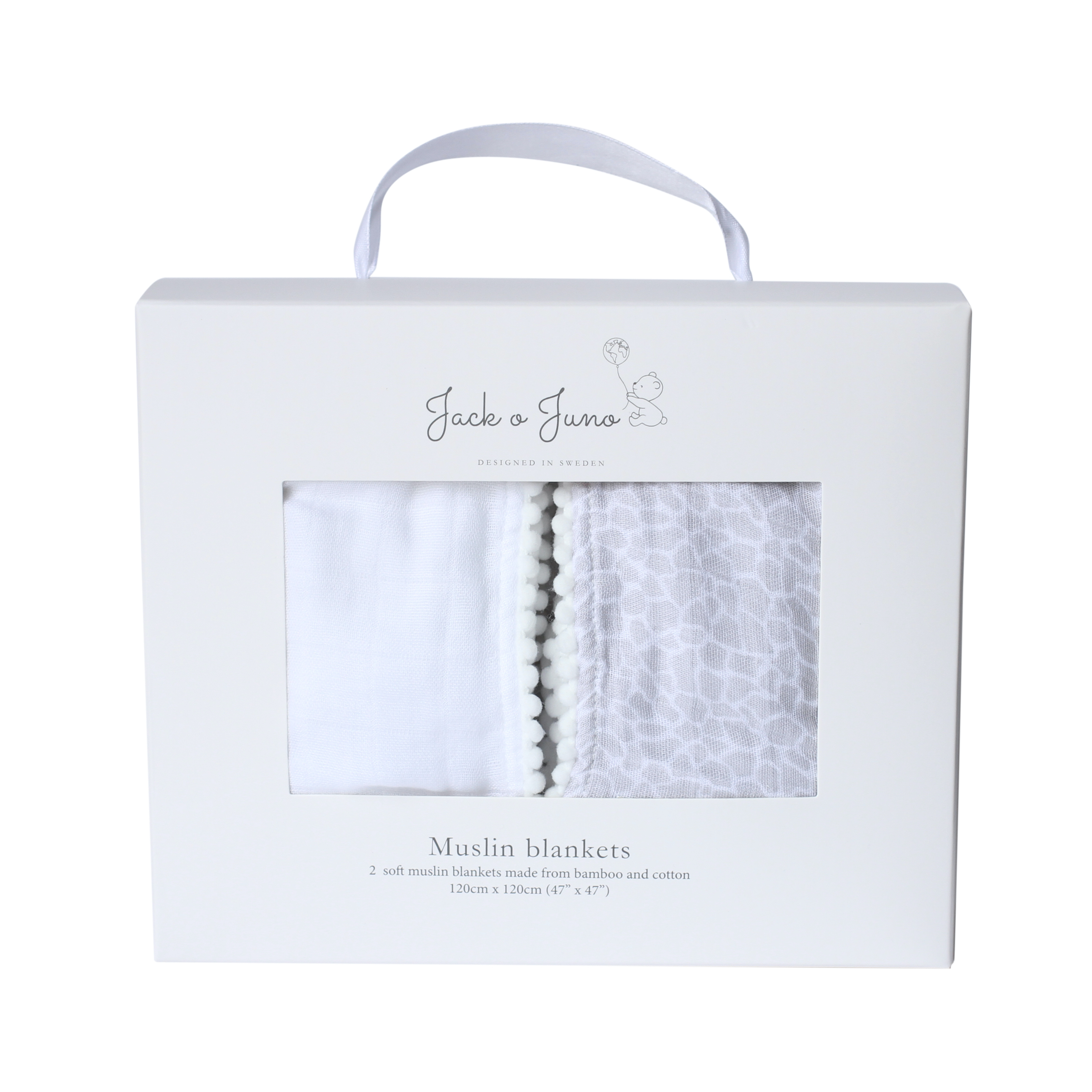 Jack o Juno Pom Pom Muslinfilt Pearl & Giraffe Gray