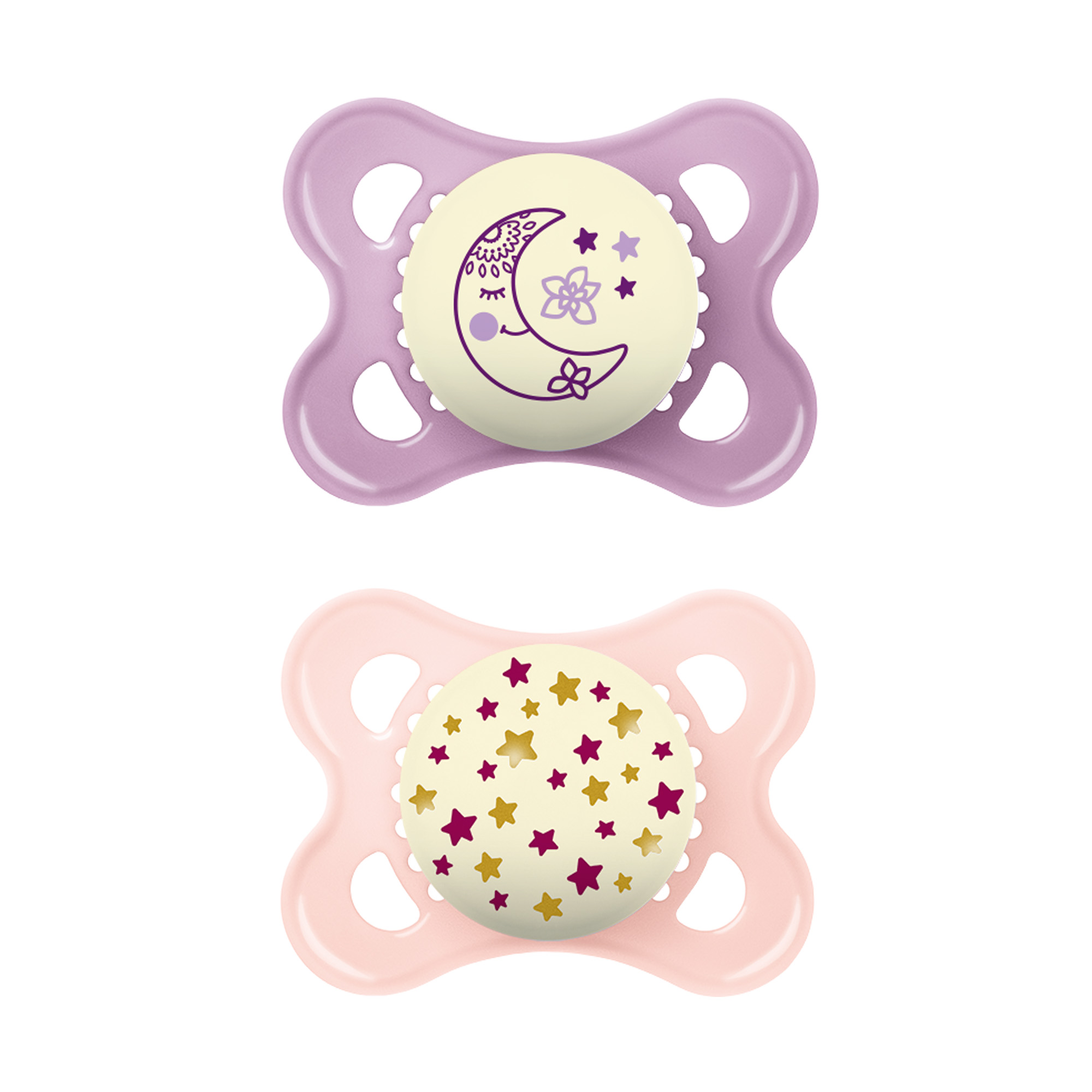 MAM Original Night Silicone Pink 0-6m 2-pack
