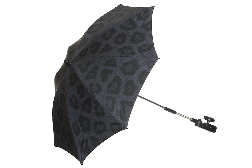 Fresh Kid Solparasoll Barnvagn Leopard Svart 68 cm