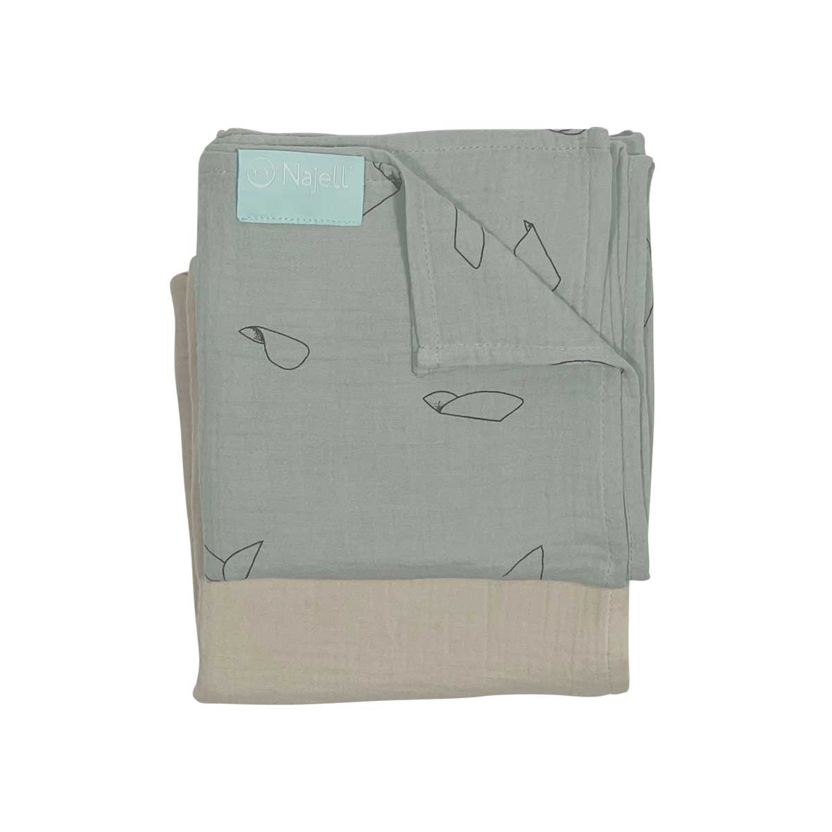 Najell Muslinfiltar Ivory White/Dream Mint 2-pack