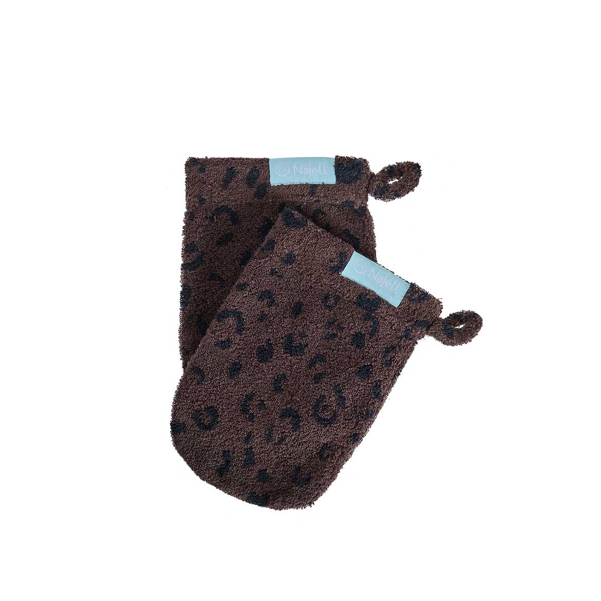 Najell Tvättlappar Leopard Brown 2-pack