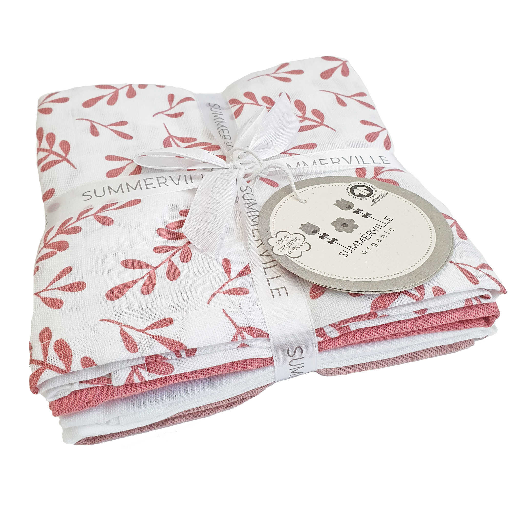 Summerville Muslin Floral Rose Eko 4-pack