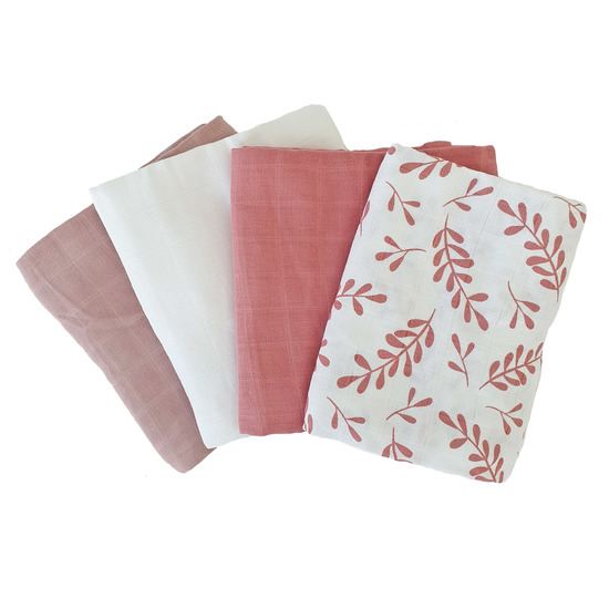Summerville Muslin Floral Rose Eko 4-pack