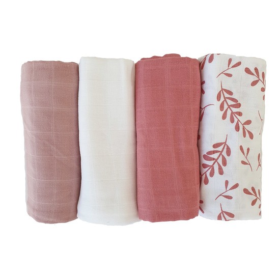 Summerville Muslin Floral Rose Eko 4-pack