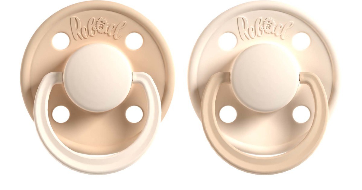 Ciuccio Danese Rebael In Gomma Naturale – Misura 1 (0-6 Mesi) – Tettarella A Ciliegia, Disco Rotondo, 4 Fori Ventilazione – Privo Di BPA, PVC, Ftalati – Prodotto In Danimarca