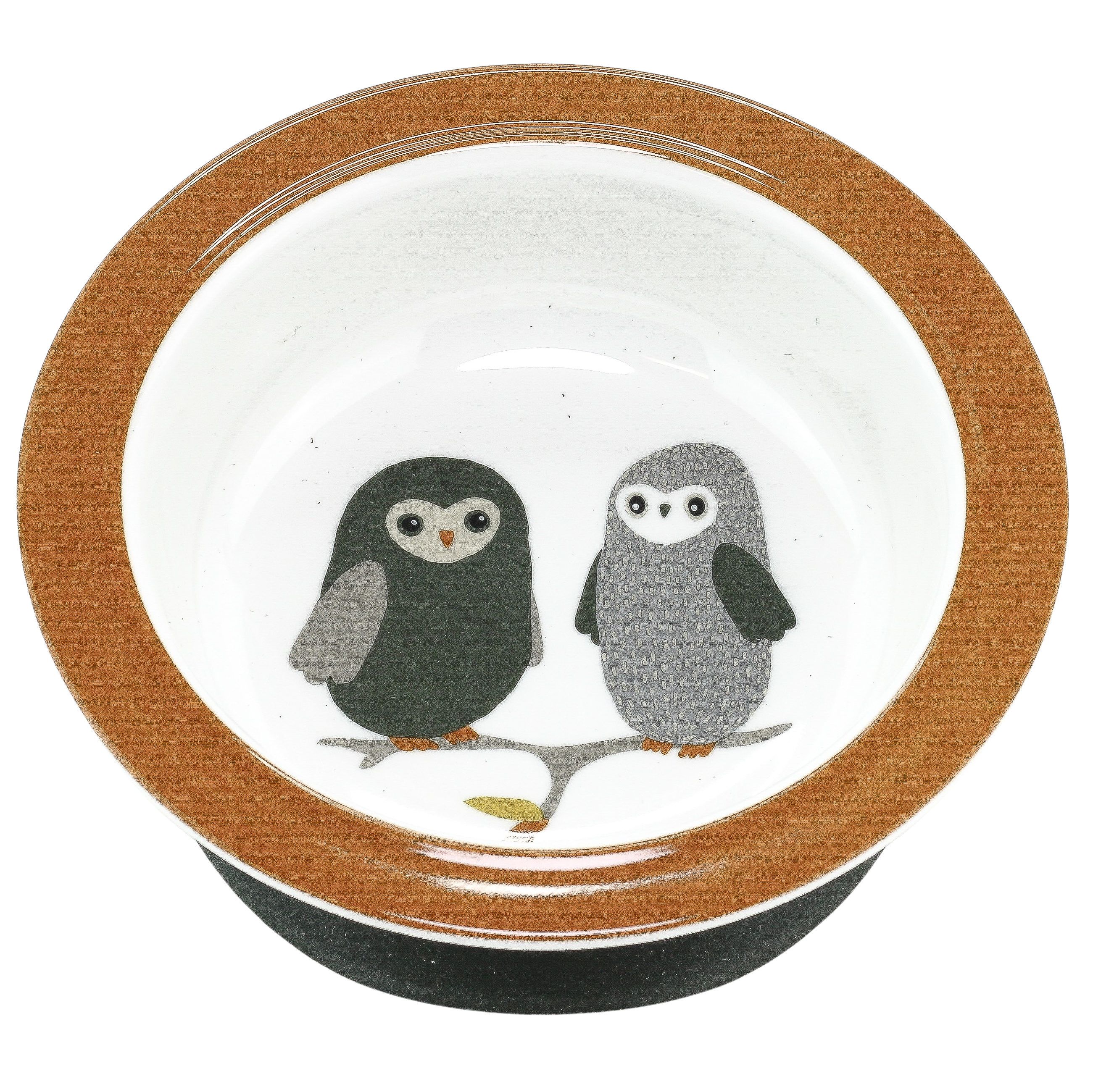 Rätt Start Owls Sugkoppstallrik rost 