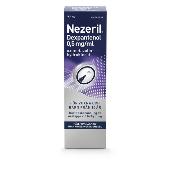 Nezeril Dexpantenol 0,5 mg/ml nässpray 7,5 ml - utan konserveringsmedel