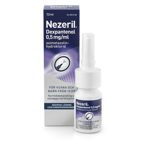Nezeril Dexpantenol 0,5 mg/ml nässpray 7,5 ml - utan konserveringsmedel