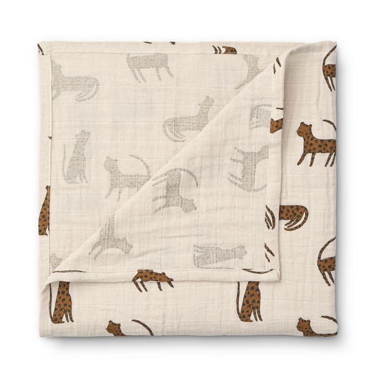 LIEWOOD Ben Muslinfilt Leopard Sandy 110x110cm