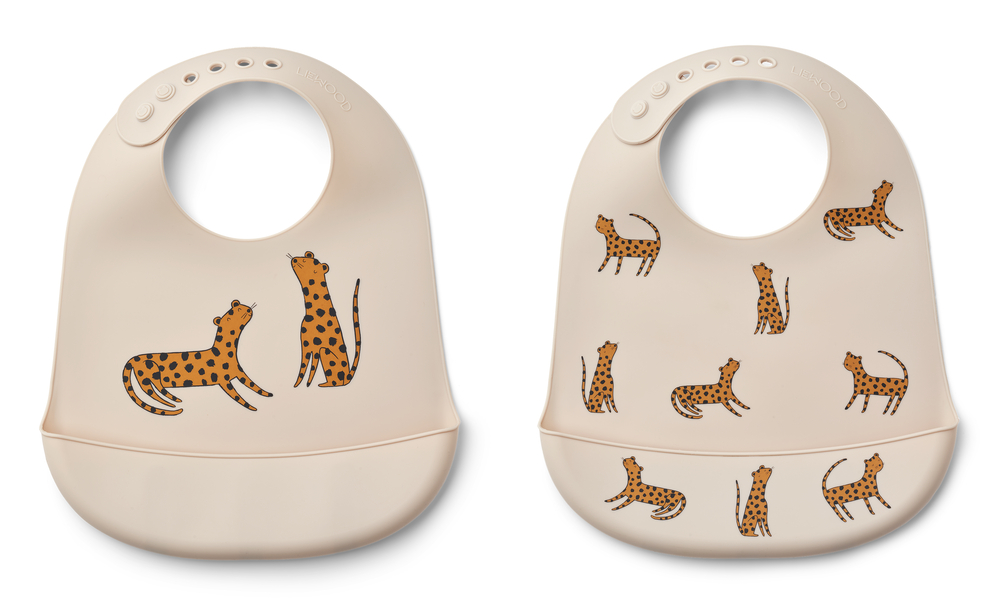 LIEWOOD Tilda Silikonhaklappar Leopard Sandy 2-pack