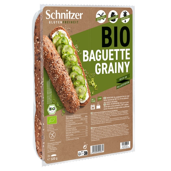 Schnitzer Glutenfri Ekologisk Fröbaguette 2x180 g