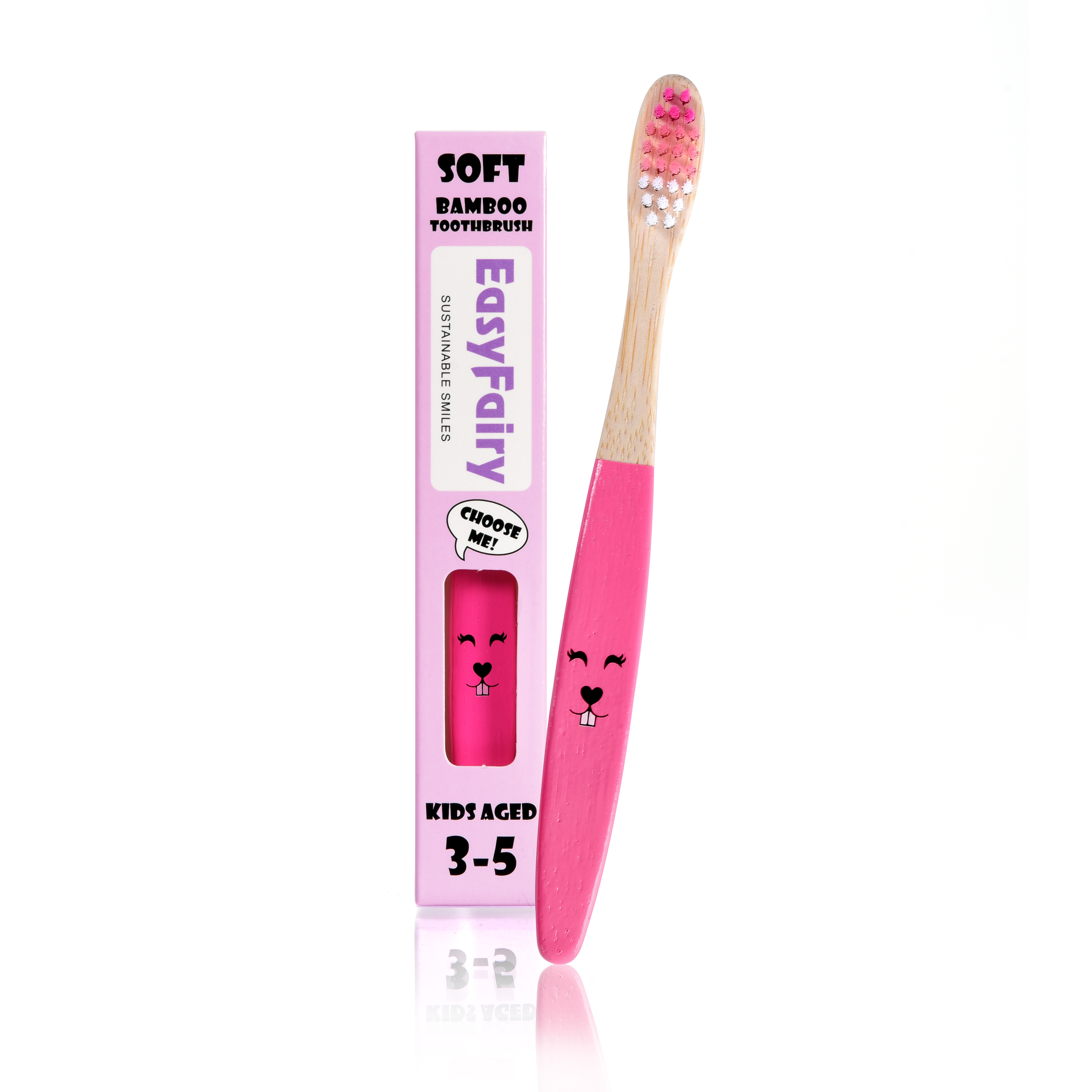 EasyFairy Bambutandborste Pink 3-5 år