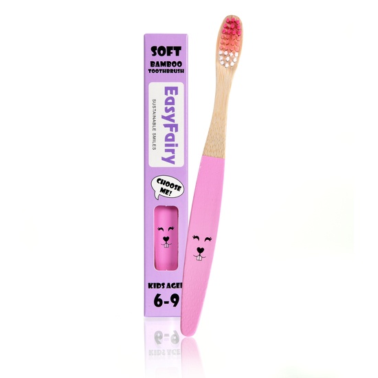 EasyFairy Bambutandborste Pink 6-9 år