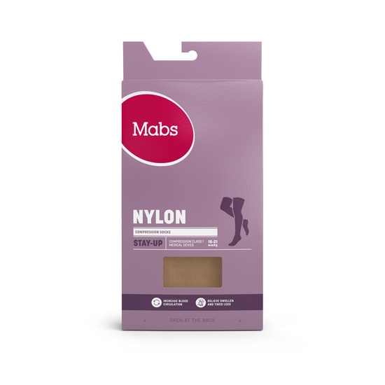 Mabs Nylon Stay Up Tan L