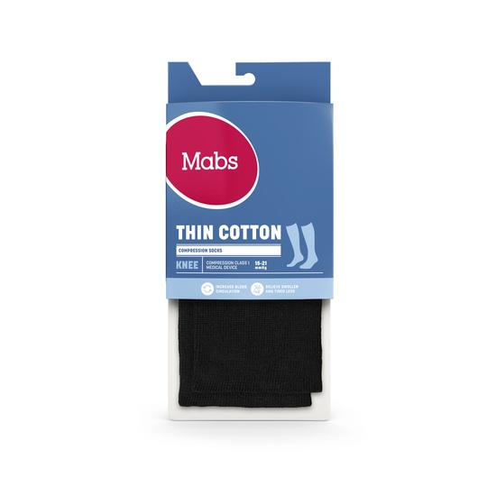 Mabs Thin Cotton Knee Black XL