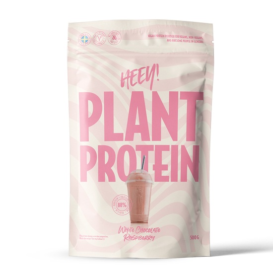 Heey! Veganskt Protein Vit Choklad Hallon 500 g