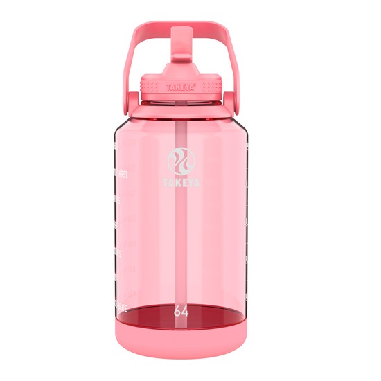 Takeya Tritan Motivational Straw Bottle Flutter Pink 1,9 liter