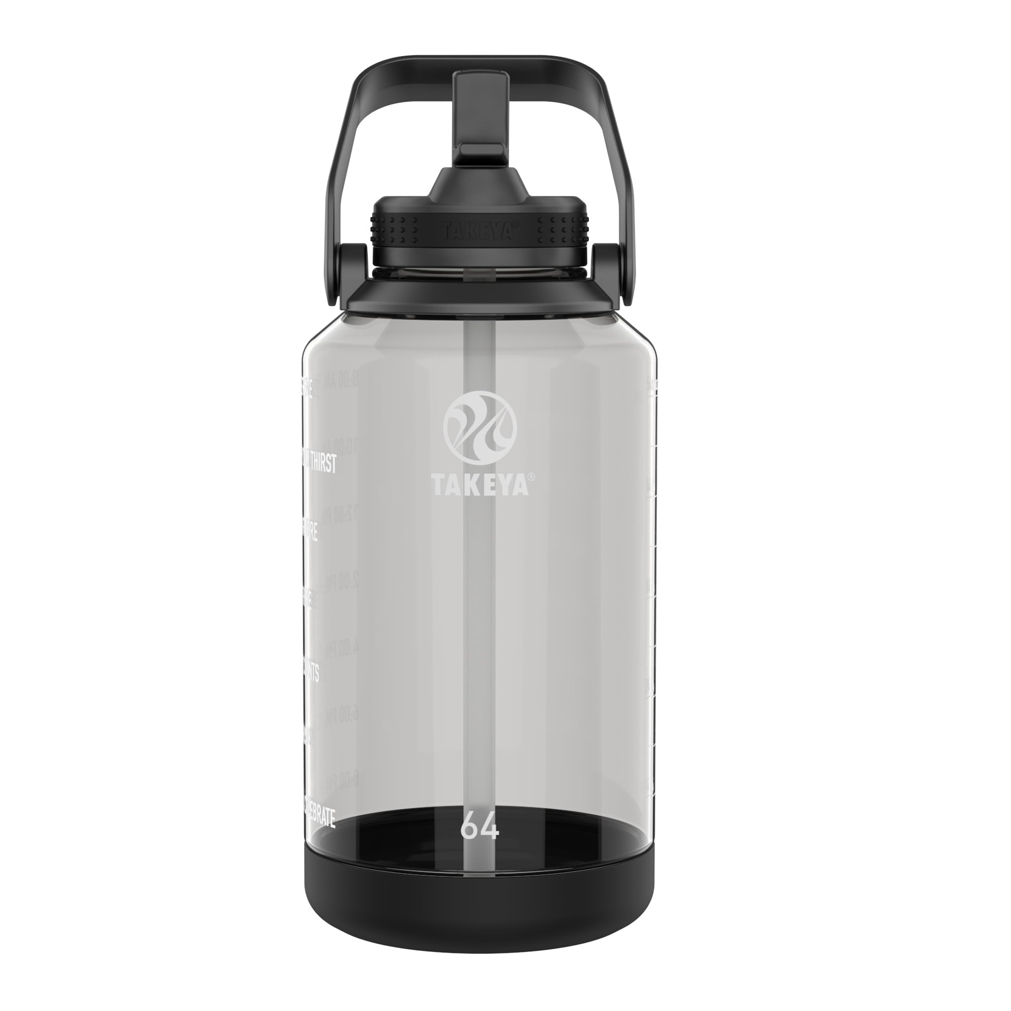 Takeya Tritan Motivational Straw Bottle Stormy Black 1,9 liter