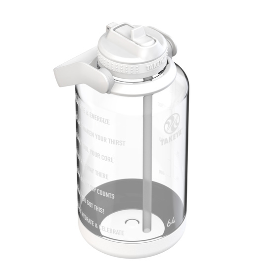 Takeya Tritan Motivational Straw Bottle Cloud White 1,9 liter