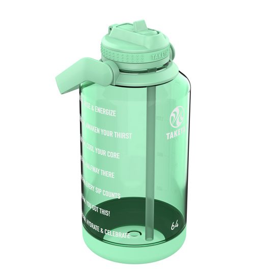 Takeya Tritan Motivational Straw Bottle Pistachio Green 1,9 liter