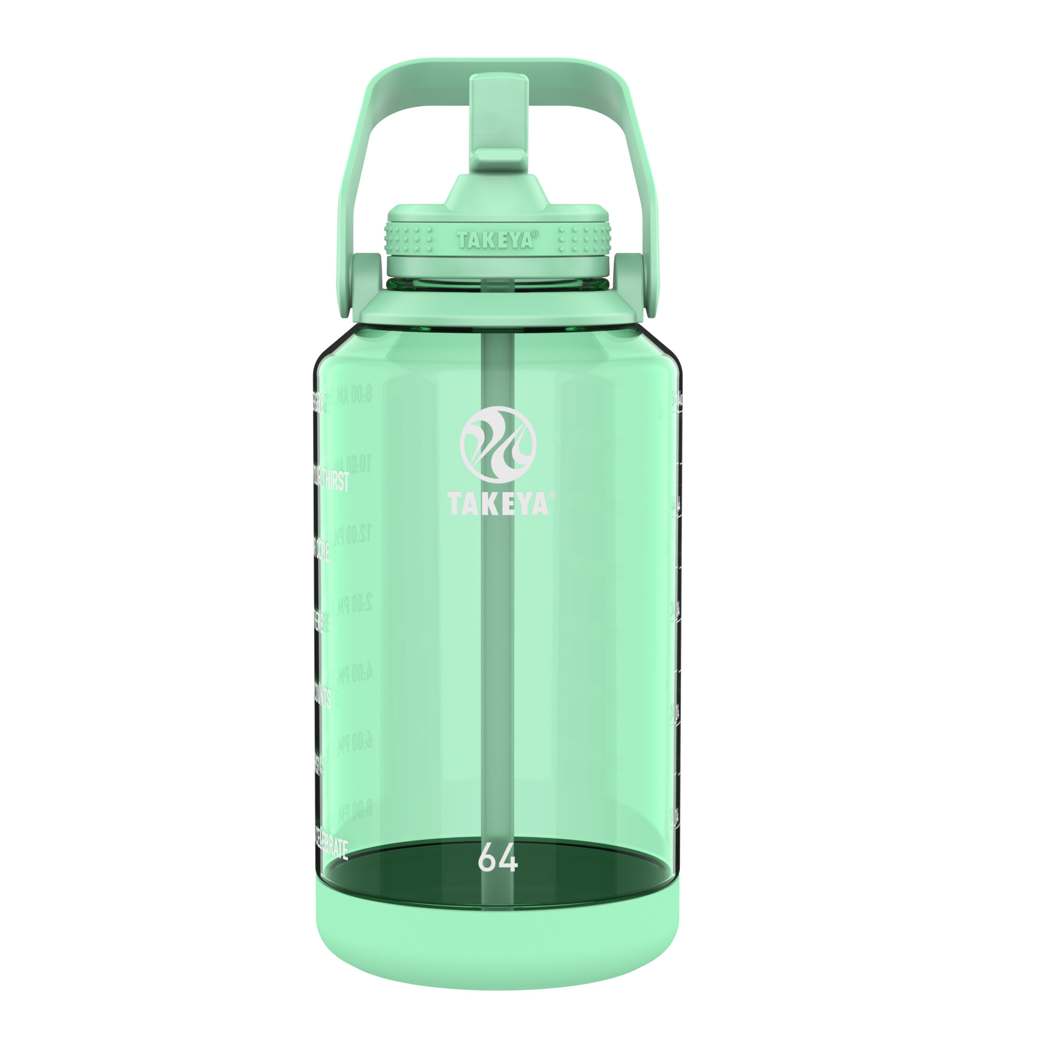 Takeya Tritan Motivational Straw Bottle Pistachio Green 1,9 liter