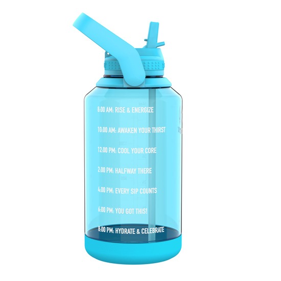 Takeya Tritan Motivational Straw Bottle Breezy Blue 1,9 liter