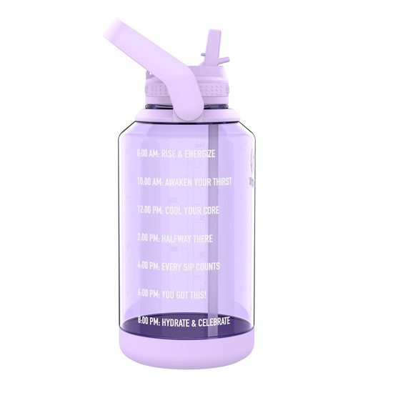 Takeya Tritan Motivational Straw Bottle Vivacity Purple 1,9 liter
