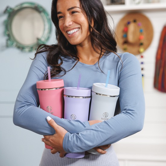 Takeya Insulated Straw Tumbler Pink Lavender 950 ml