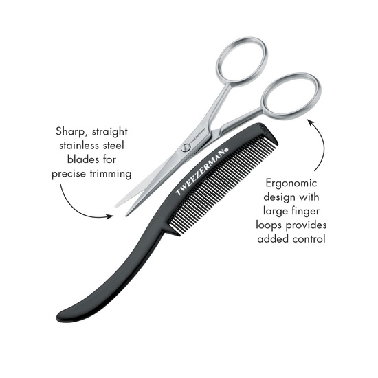 Tweezerman Moustache Scissors With Comb