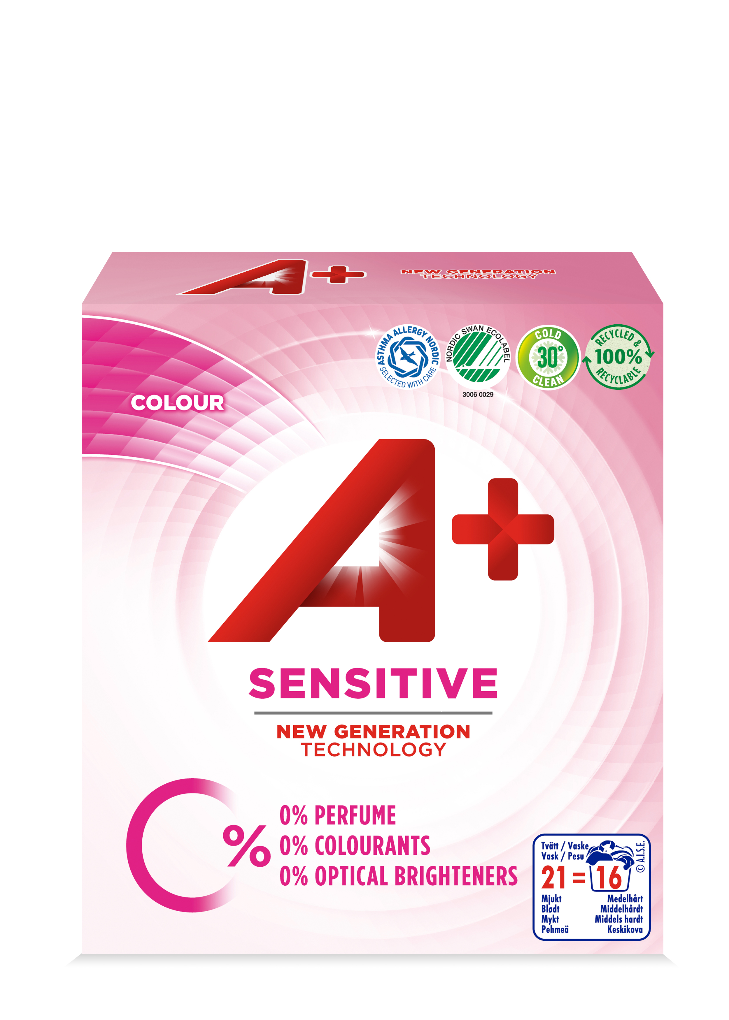 A+ Sensitive Colour Pulver Tvättmedel 700 g