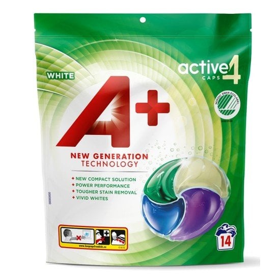 A+ White Active4 Tvättkapslar 14 st