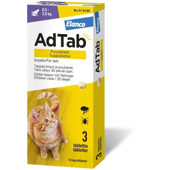 AdTab 12 mg Tuggtabletter för Katt (0,5–2 kg)