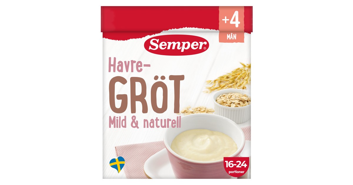 Köp Semper Havregröt Mild & Naturell 4 mån 16-24 portioner - på MEDS.se