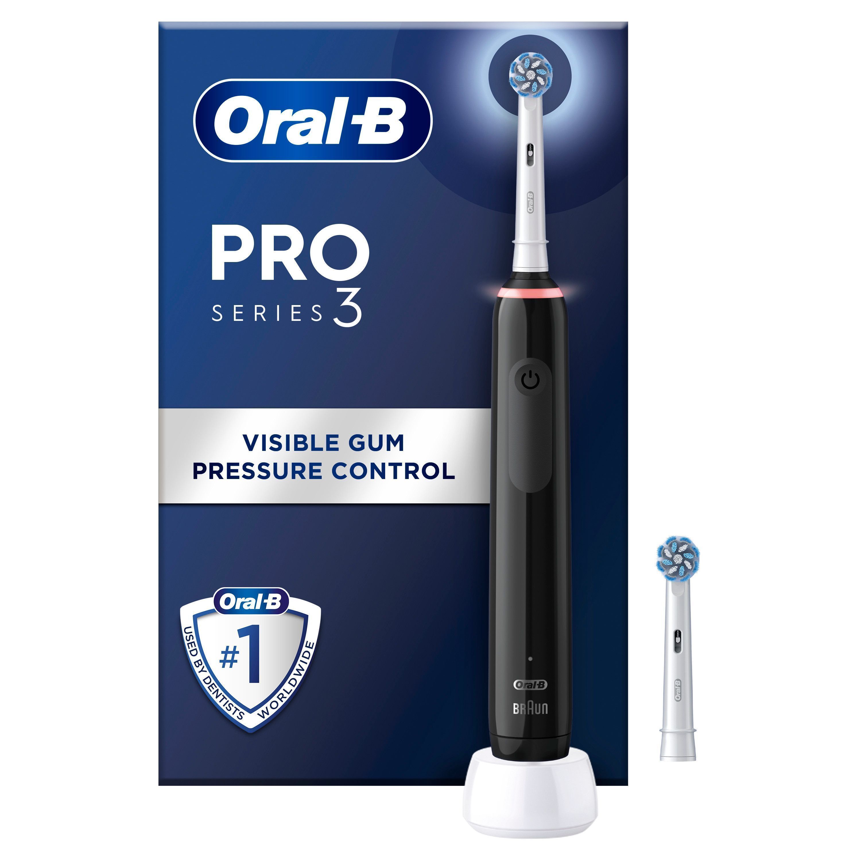 Oral-B Pro Series 3 Svart Eltandborste 2 Cross Action Tandborsthuvuden
