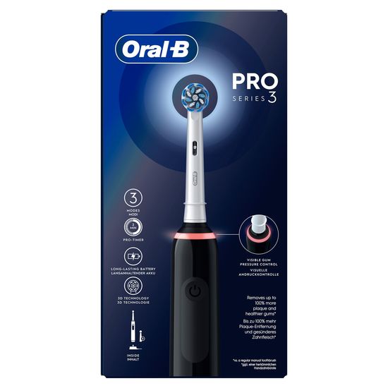 Oral-B Pro Series 3 Svart Eltandborste 2 Cross Action Tandborsthuvuden