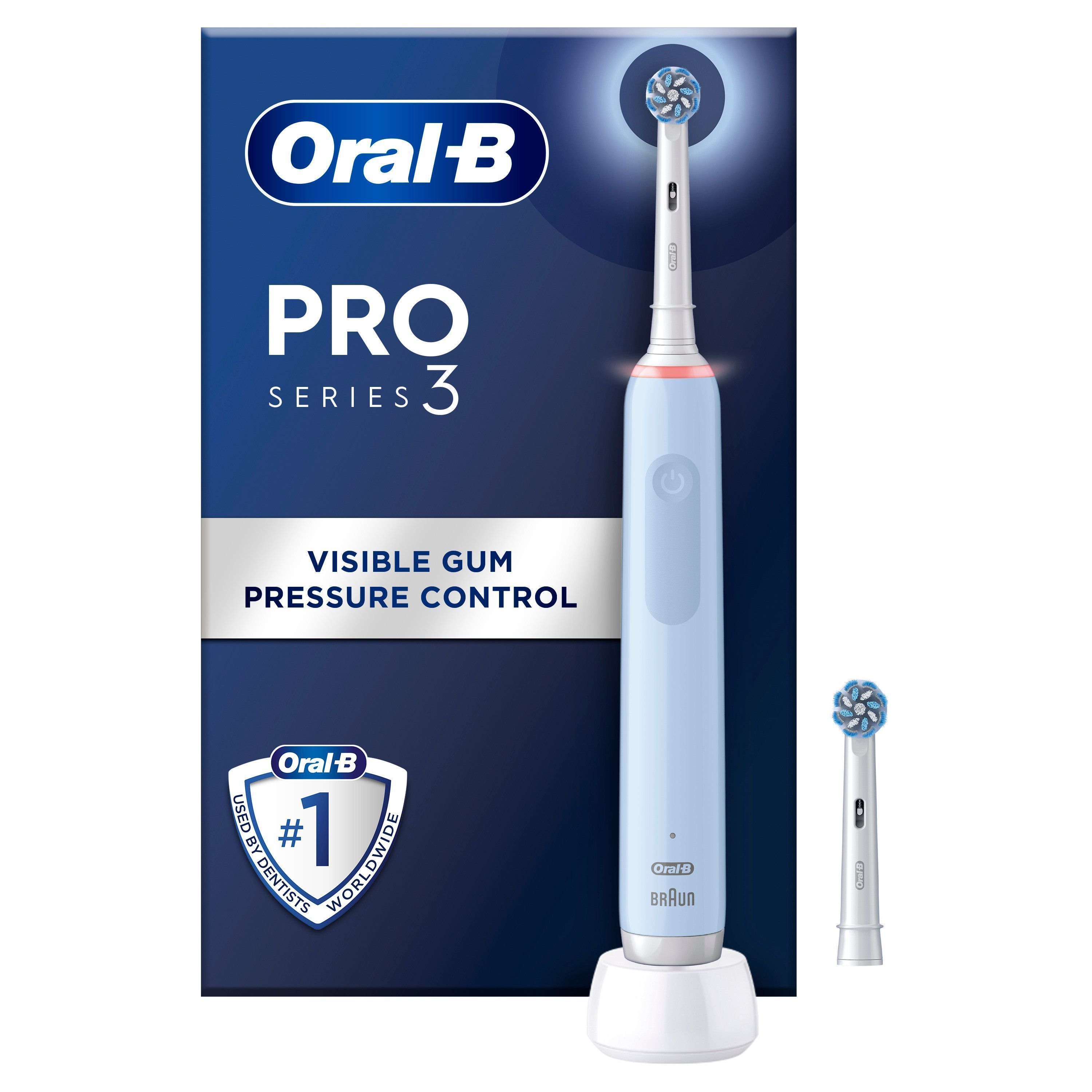 Oral-B Pro S3 Blå Eltandborste 2 Extra Sensitive Tandborsthuvuden