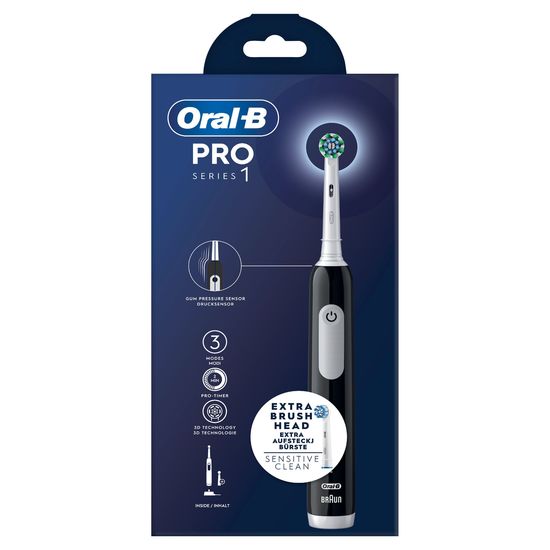 Oral-B Pro S1 Svart Eltandborste 2 Tandborsthuvuden Designed by Braun