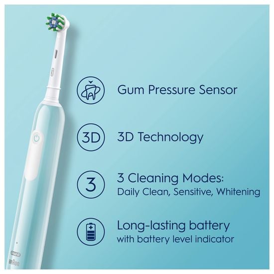Oral-B Pro S1 Blå Eltandborste 2 Tandborsthuvuden Designed by Braun