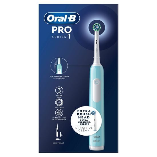 Oral-B Pro S1 Blå Eltandborste 2 Tandborsthuvuden Designed by Braun